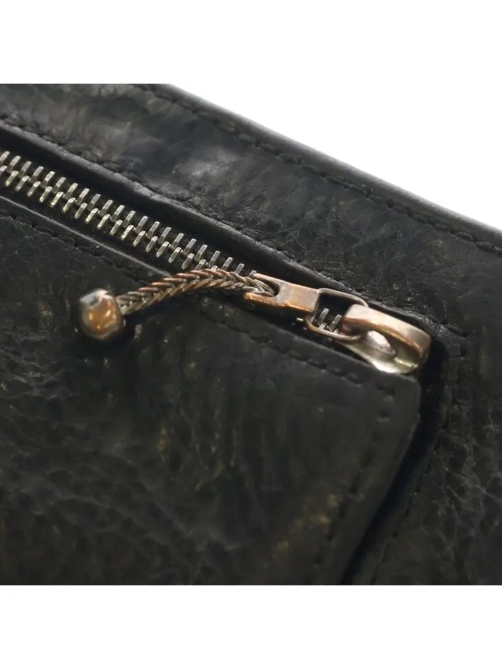 Chrome Hearts Crs 1 Snap 3 Cemetery Cross Leather Wallet Black